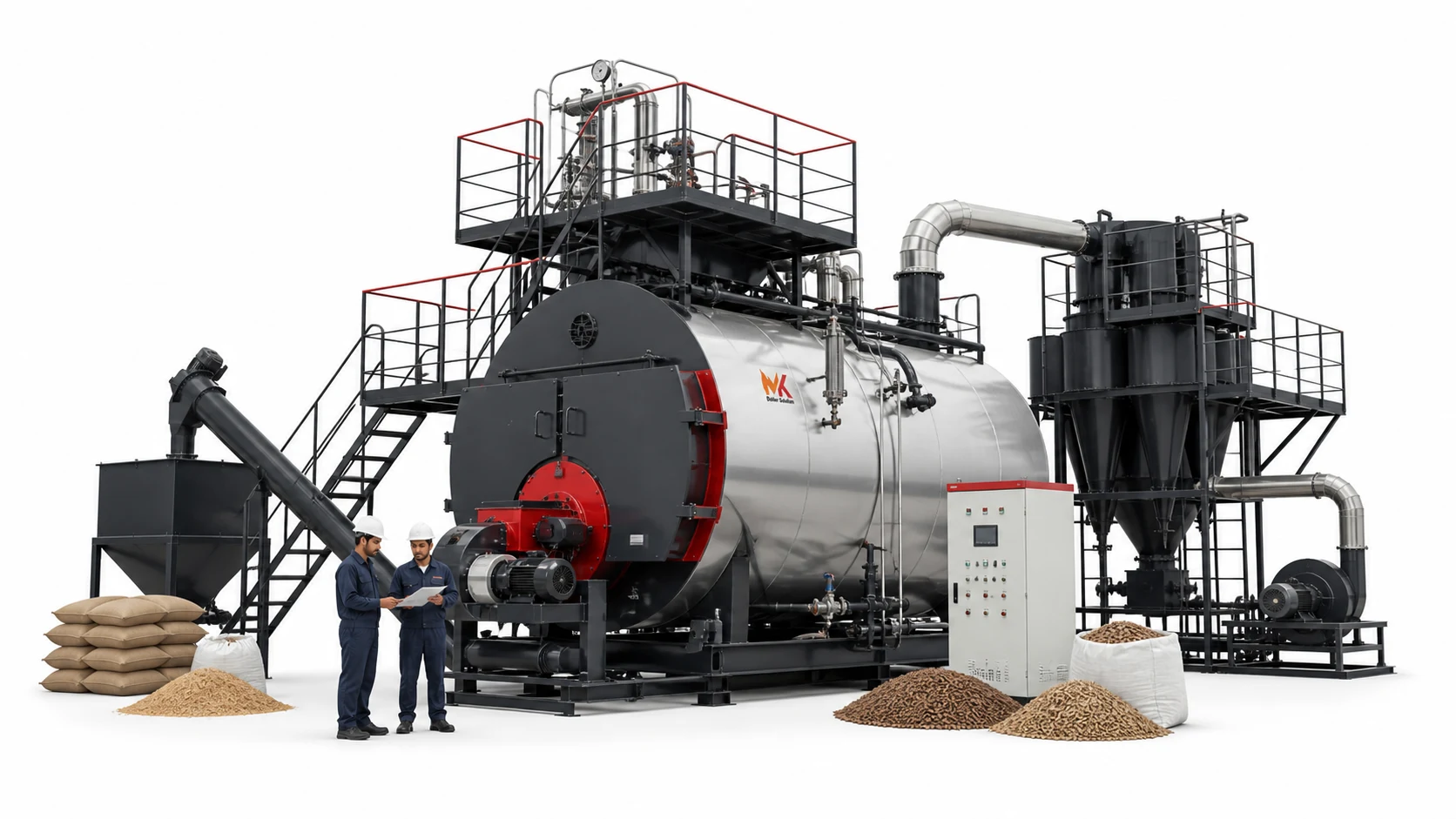 Steam boilers for rice and feed mills