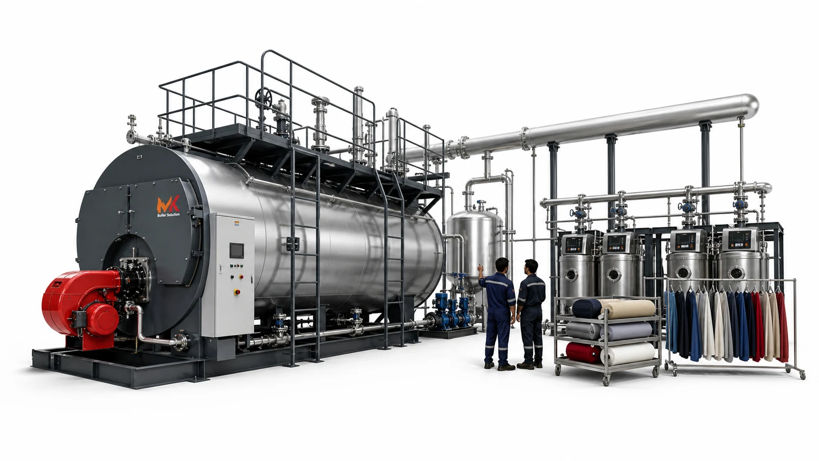 Steam boilers for textile, dyeing and garment factories